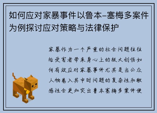 如何应对家暴事件以鲁本-塞梅多案件为例探讨应对策略与法律保护